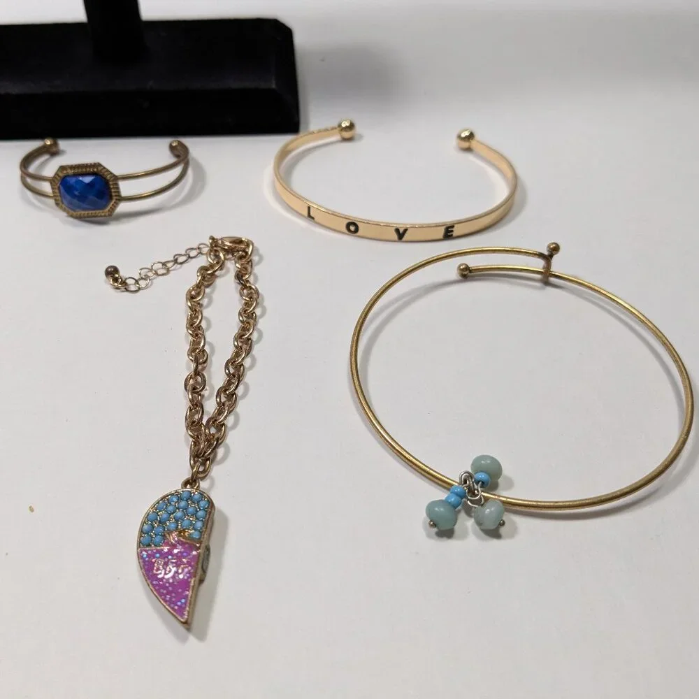Gold Tone Bracelet Lot 15 Ready to Wear Fashion Jewelry Variety Styles Colors